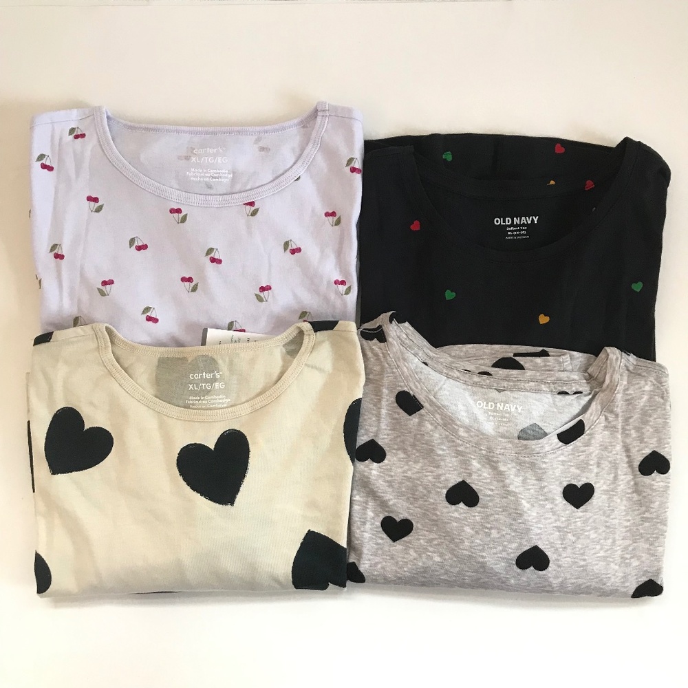 OLD NAVY CARTER’S Girl’s Size XL Long Sleeve T-Shirt Cotton Bundle of 4 NWT